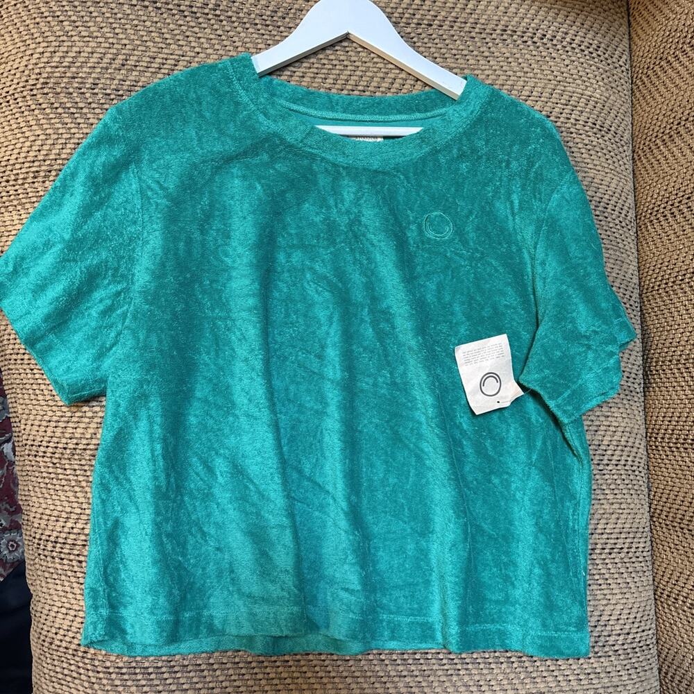 Rays For Days Terry Box Top Kelly Green Women’s Sz L